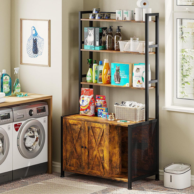 Tucker Murphy Pet Litter Box Enclosure With 3 Storage Shelves